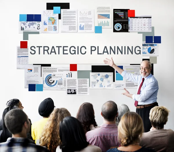 People at seminar with strategic planning — Stock Photo, Image