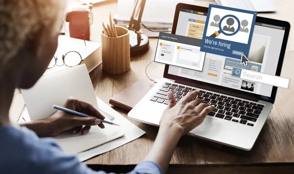 Businesswoman using laptop — Stock Photo, Image