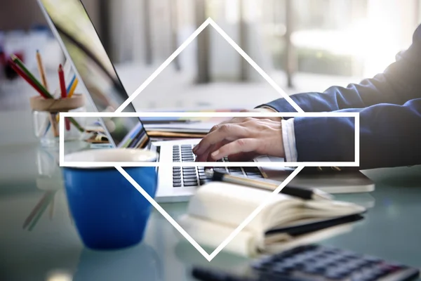 Businessman working with laptop