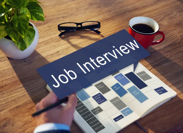 Uomo che lavora con Job Interview Concept — Foto Stock