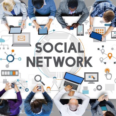 iş adamları ve sosyal ağ kavramı