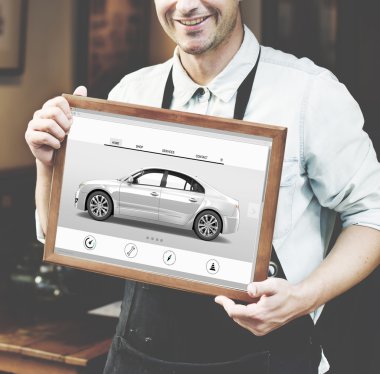 Barista ahşap bilgi plaka ile