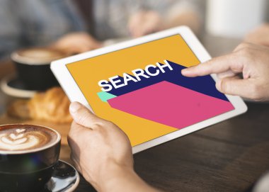 Kişi dijital Tablet ile