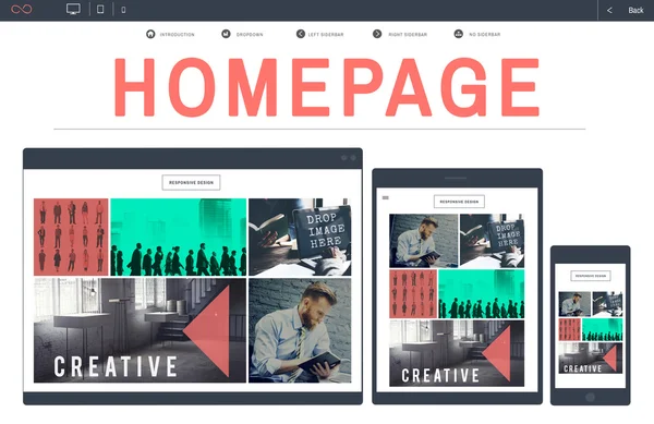 Homepage, Online technologie Concept — Stockfoto