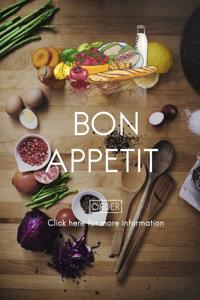 Bon Appetit 和烹饪 — 图库照片