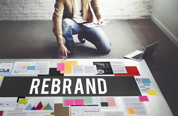 businessman working with rebrand