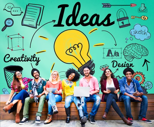 Diversiteit mensen brainstormen nieuwe ideeën — Stockfoto
