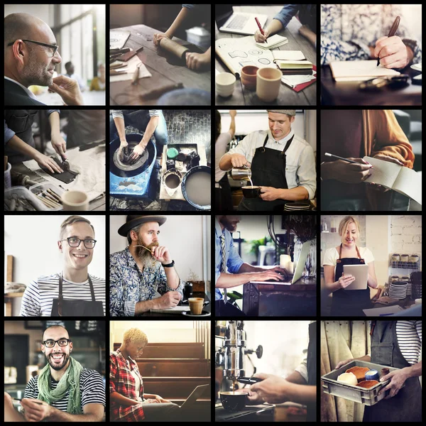 People with Hobby in collage — Stock Photo, Image