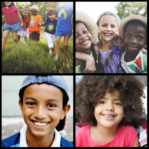 Diversidad niños en collage — Foto de Stock