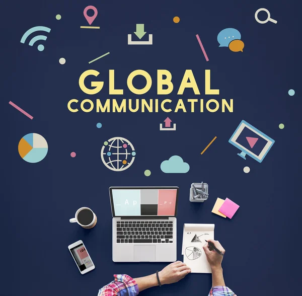 Tecnología, concepto de comunicación global — Foto de Stock