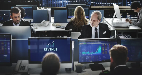 Business people working and revenue — Stock Photo, Image