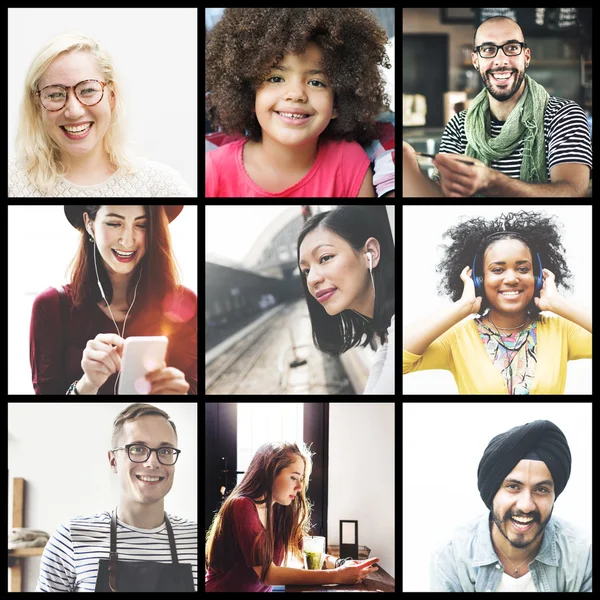 Grupo multiétnico Personas Felicidad Sonriendo — Foto de Stock