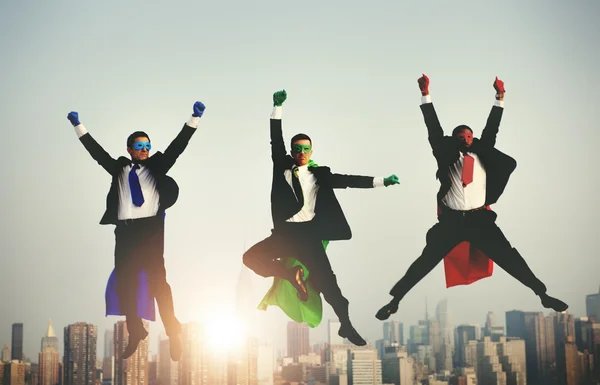 Superhero Businessmen Flying — Stock Photo, Image