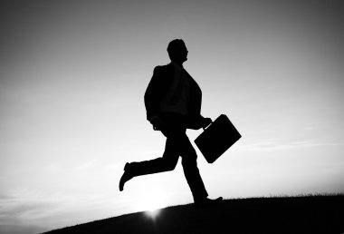 Çalışan işadamı silüeti