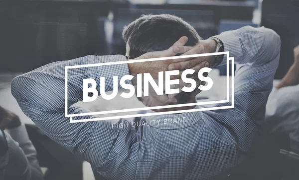 Empresário relaxa e Negócios — Fotografia de Stock