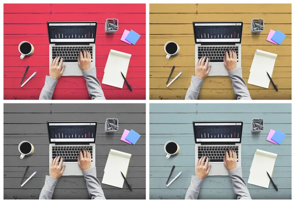 ノート パソコンで作業の人々 — ストック写真