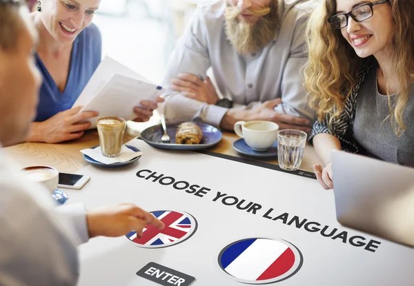 People discussing about Choose Your Language — Stock Photo, Image