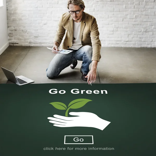 협력 사업 녹색으로 이동 — 스톡 사진