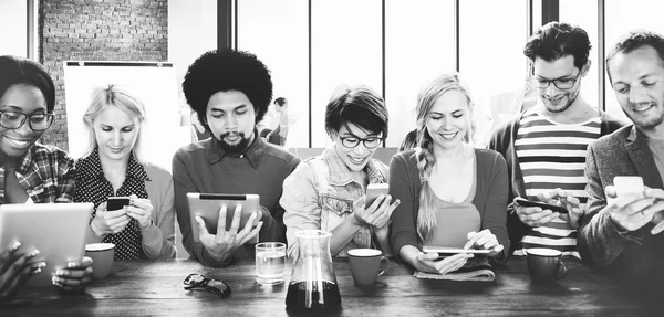 People using different devices — Stock Photo, Image