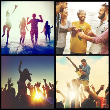 Çeşitlilik kişi kolaj partide