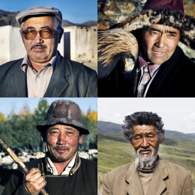 Moğol insanlarla kolaj 