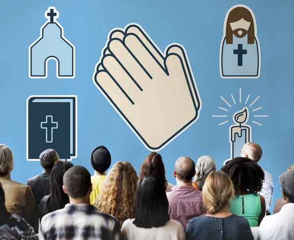 People at seminar with religious — Stock Photo, Image