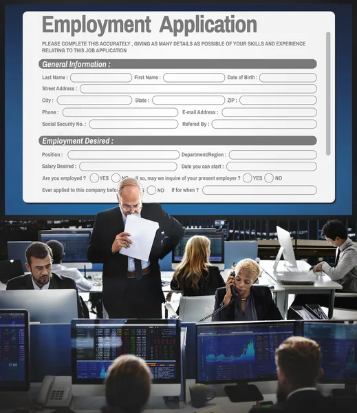 企业工人和就业中的应用 — 图库照片