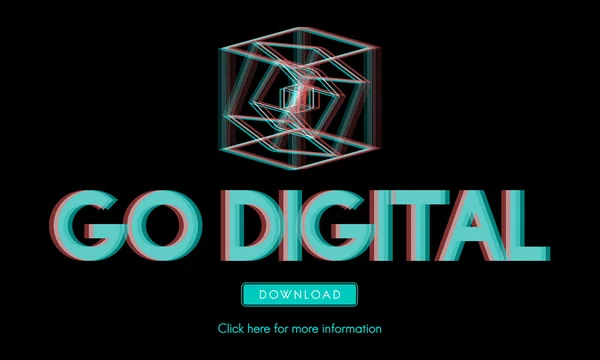 Sjabloon met Go Digital concept — Stockfoto