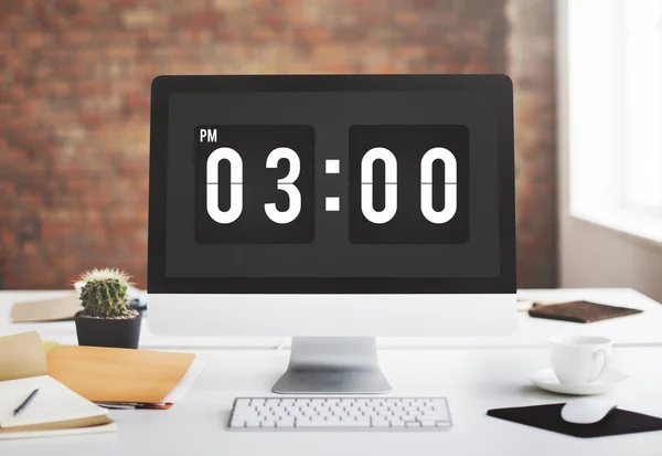 Hora y fecha Reloj Concepto — Foto de Stock