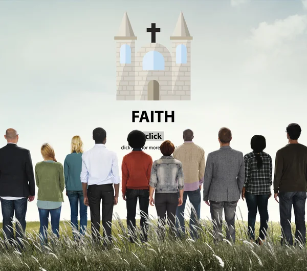 Gente multiétnica y concepto de fe — Foto de Stock