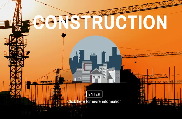 Construction Concept with cityscape — Stock Photo, Image