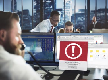 iş insanların çalışma ve hata iletisi