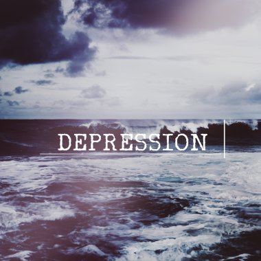 Metin: depresyon arka plan üzerinde.