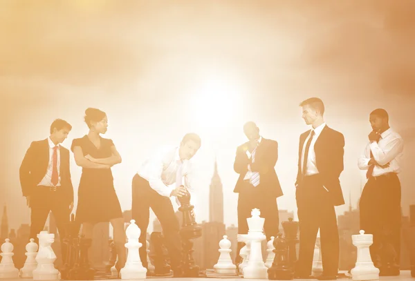 Team of Business People with chess — Stock Photo, Image