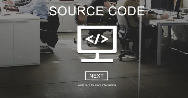 Time works with Source Code — Stock Photo, Image
