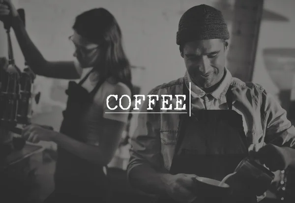 Baristas brewing coffee — Stock Photo, Image