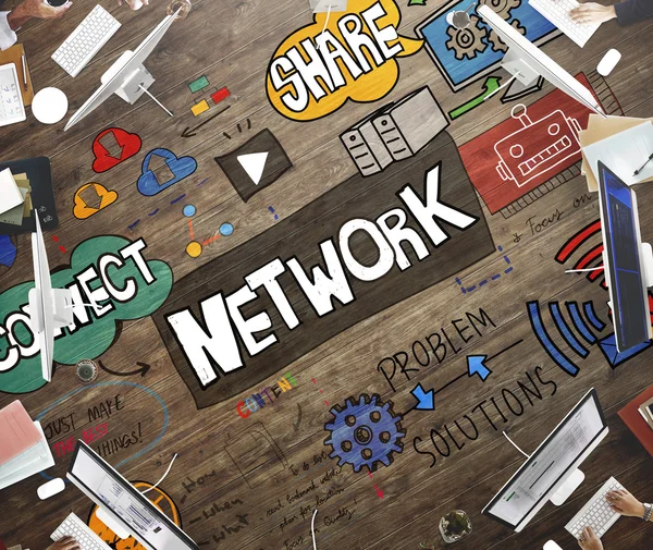 Business-Team und Netzwerk — Stockfoto
