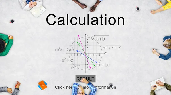 Business People Pointing on Calculation Concept — Stock Photo, Image