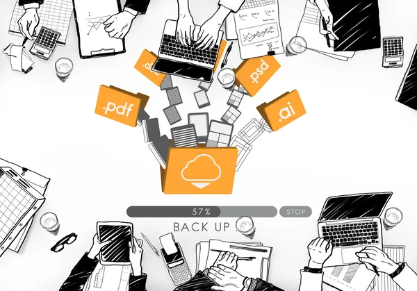 Cloud netwerken, Back-Up Concept — Stockfoto