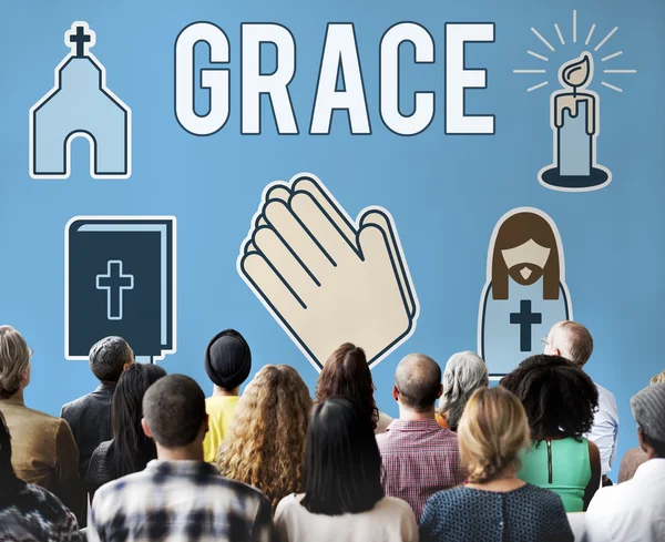 People at seminar with grace — Stock Photo, Image