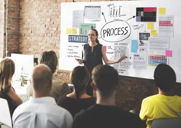 People at conference with process — Stock Photo, Image