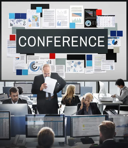 Trabajadores empresariales y conferencia — Foto de Stock