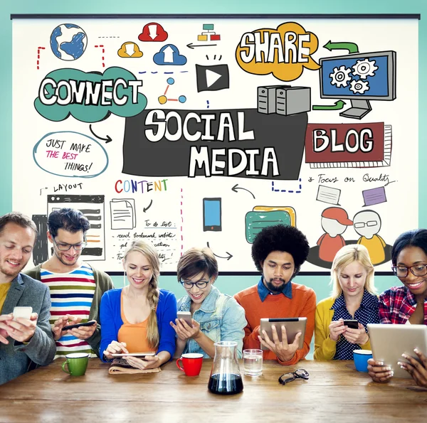 Concetto di tecnologia dei social media — Foto Stock