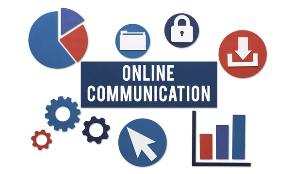 Vorlage mit Online-Kommunikationskonzept — Stockfoto