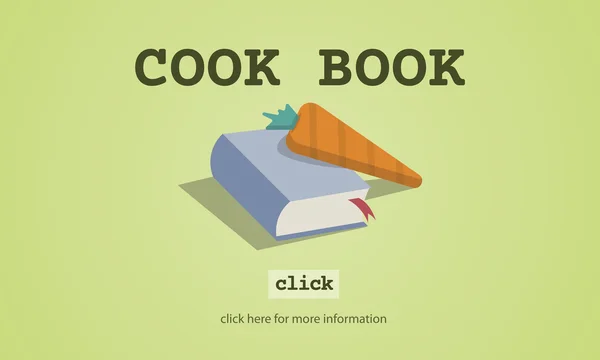 Şablon aşçı kitap kavramı ile — Stok fotoğraf