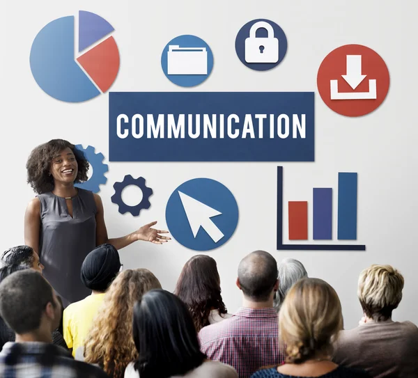 Personnes au séminaire avec communication — Photo