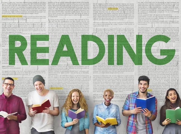 People Reading Newspaper, Education Concept — Stok Foto