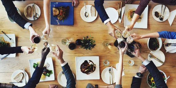 People Cheers at table — Stock Photo, Image