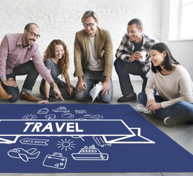 Poster ve seyahat çalışma tasarımcılar