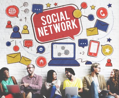 çeşitlilik arkadaşlar sosyal duvarının yakınında